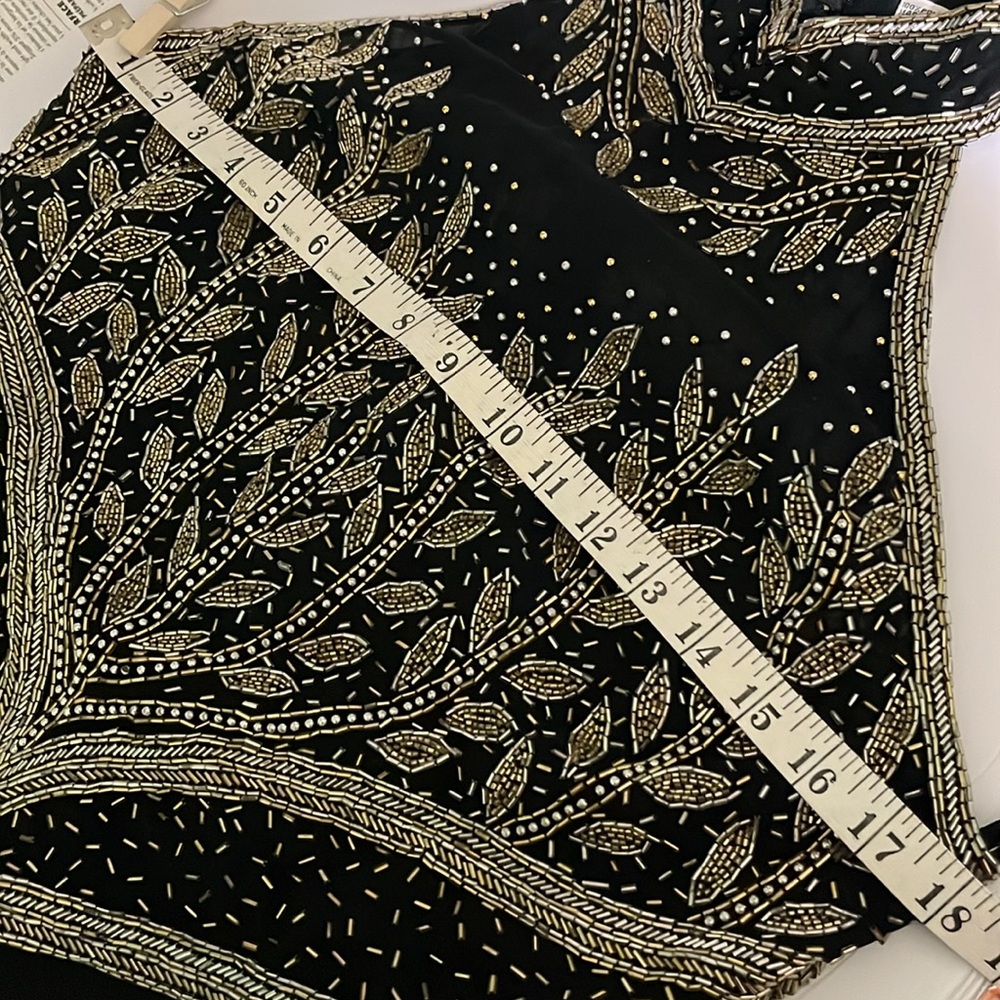 Vintage Black and Gold Beaded Long Formal Dress by Scala - Picture 12 of 13